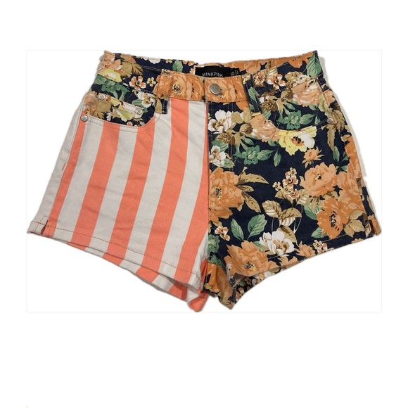 Mink Pink Floral Denim Shorts Size XS - Picture 2 of 6